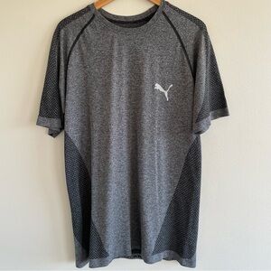Puma Men's evoKNIT Short Sleeve Performance Tee Size XL Dark Gray